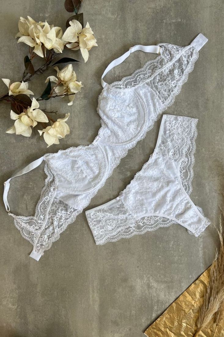 Conjunto Plus Size sem Bojo com Aro em Renda e Microfibra. Calcinha Fio Duplo Plus do 194
